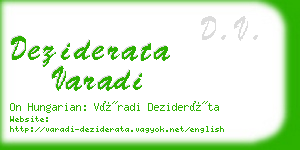deziderata varadi business card